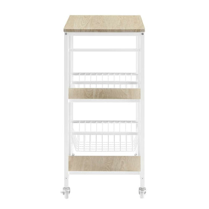 Linon Home Decor - Alicia Small Kitchen Cart White - KI112WHT01 veiw 3
