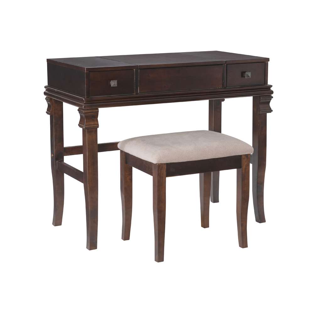 Linon Home Decor - Angela Walnut Vanity Set - 98373WAL-01-KD-U veiw 1