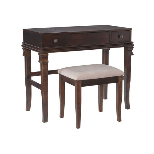 Linon Home Decor - Angela Walnut Vanity Set - 98373WAL-01-KD-U veiw 1