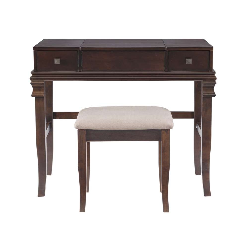 Linon Home Decor - Angela Walnut Vanity Set - 98373WAL-01-KD-U veiw 2