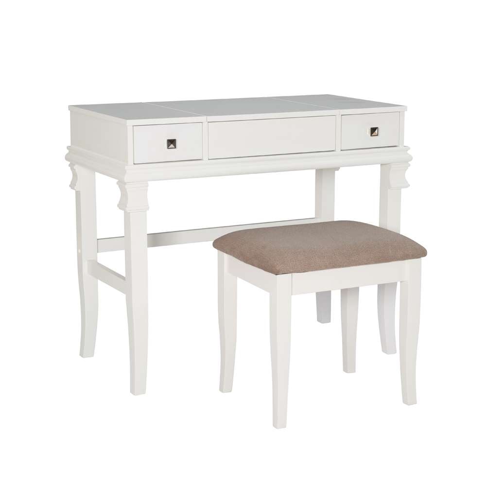 Linon Home Decor - Angela White Vanity Set - 98373WHT-01-KD-U veiw 1