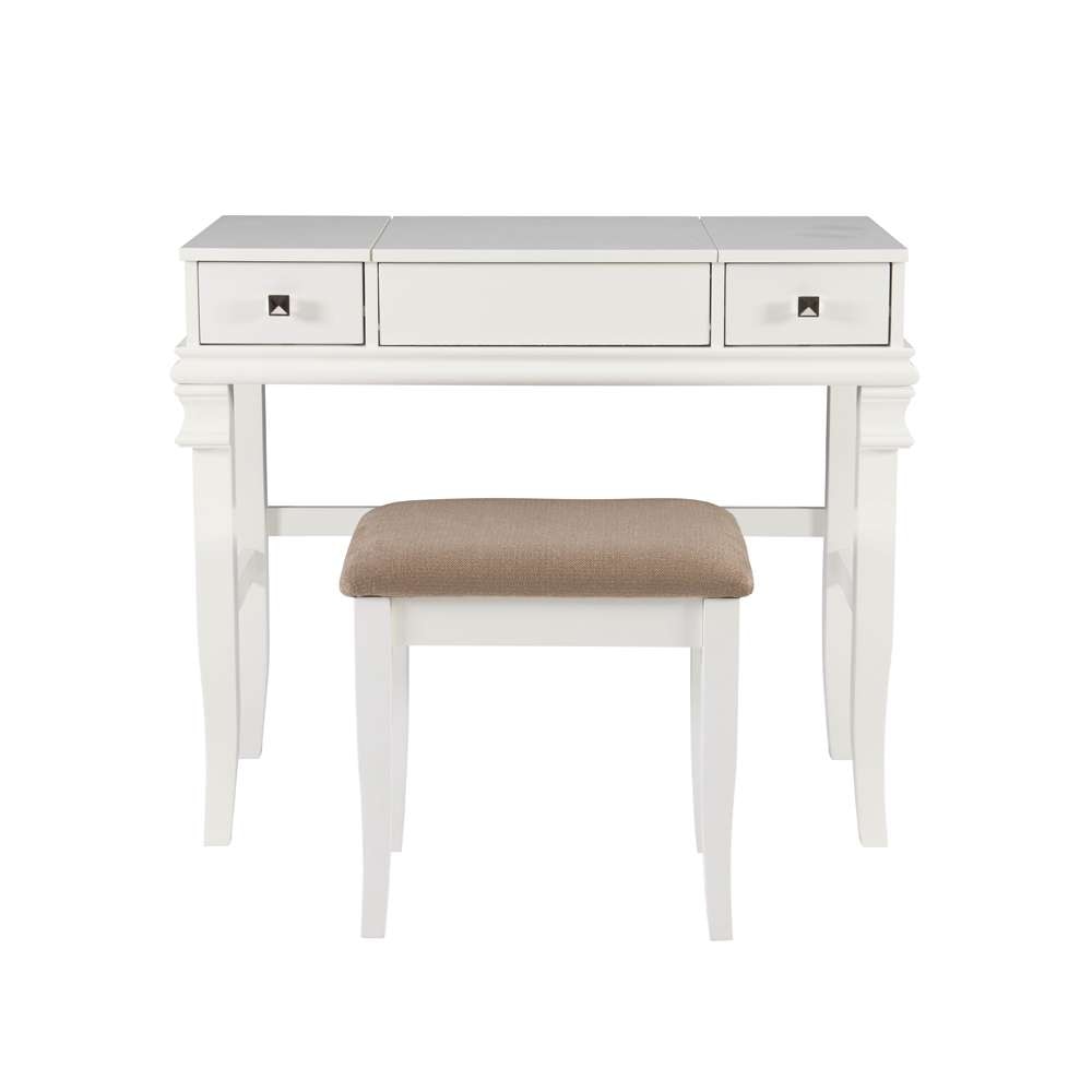Linon Home Decor - Angela White Vanity Set - 98373WHT-01-KD-U veiw 2