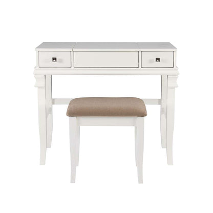 Linon Home Decor - Angela White Vanity Set - 98373WHT-01-KD-U veiw 2