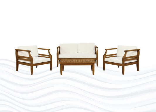 Linon Home Decor - Arlen Outdoor Brown 4PC Set Chair Loveseat Table - ODNH15BRN04ABU view 1