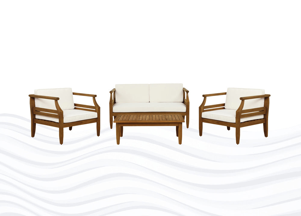 Linon Home Decor - Arlen Outdoor Brown 4PC Set Chair Loveseat Table - ODNH15BRN04ABU view 1