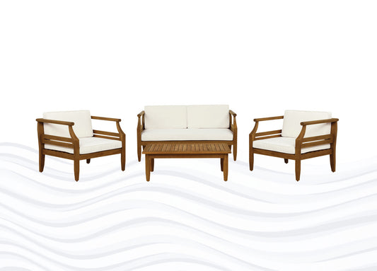 Linon Home Decor - Arlen Outdoor Brown 4PC Set Chair Loveseat Table - ODNH15BRN04ABU view 1