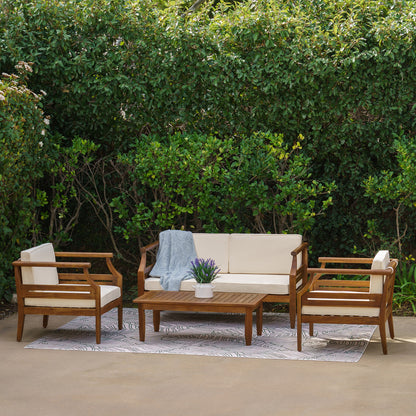 Linon Home Decor - Arlen Outdoor Brown 4PC Set Chair Loveseat Table - ODNH15BRN04ABU view 12
