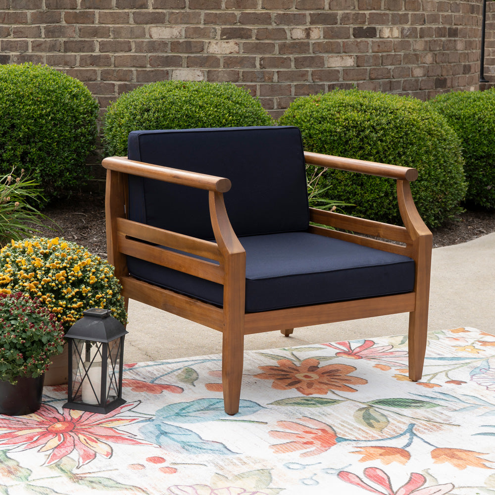Linon Home Decor - Arlen Outdoor Club Chair Navy Blue - ODNH15BLU01BU view 11