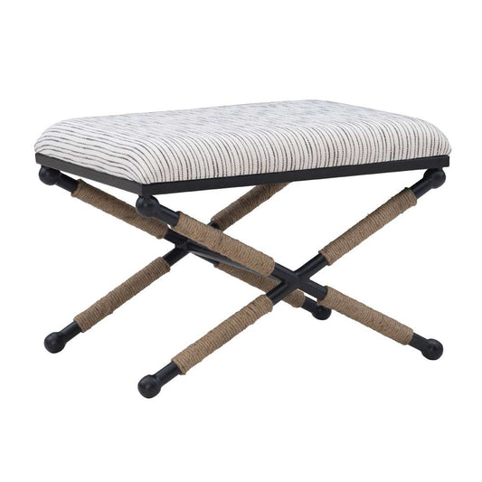 Linon Home Decor - Ashburn Campaign Accent Stool Striped - BH166STRIPE1ASU veiw 1