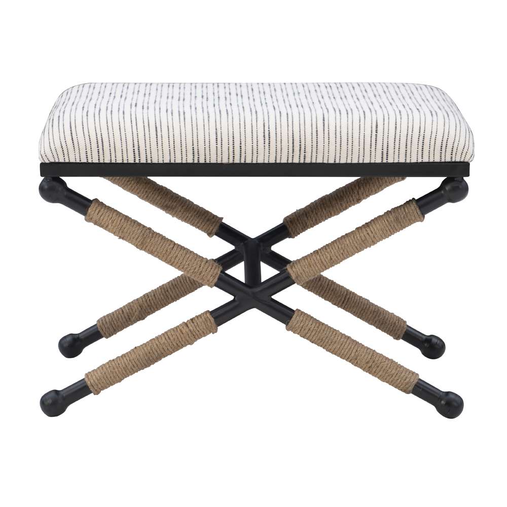 Linon Home Decor - Ashburn Campaign Accent Stool Striped - BH166STRIPE1ASU veiw 2