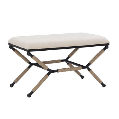 Linon Home Decor - Ashburn Campaign Bench Linen - BH202LINBEN01ASU veiw 1
