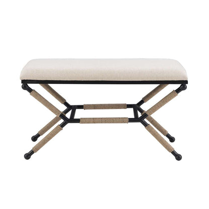 Linon Home Decor - Ashburn Campaign Bench Linen - BH202LINBEN01ASU veiw 2