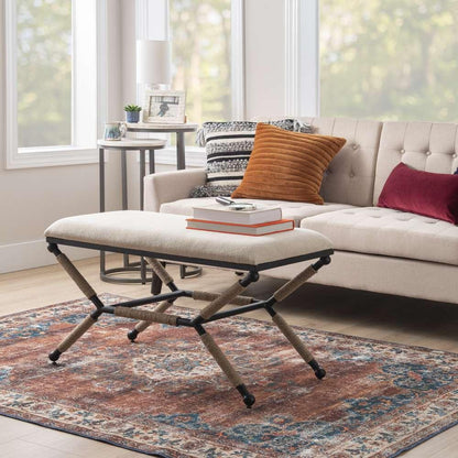 Linon Home Decor - Ashburn Campaign Bench Linen - BH202LINBEN01ASU veiw 5