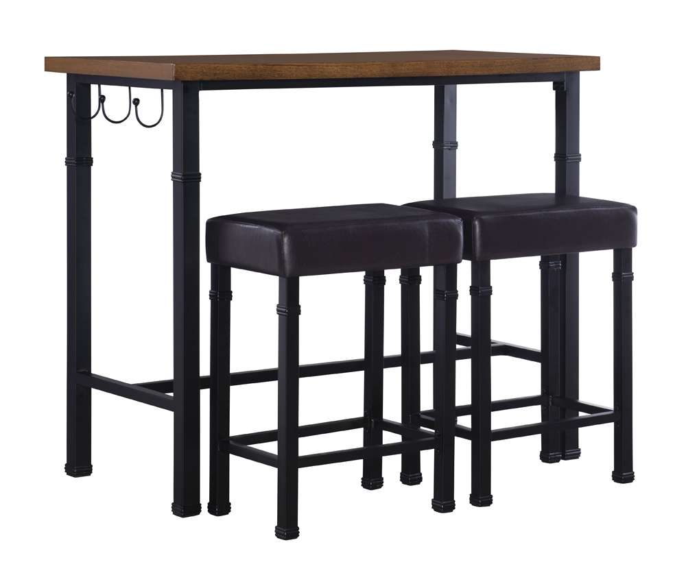 Linon Home Decor - Austin Three Piece Pub Set - 030413MTL01U veiw 2