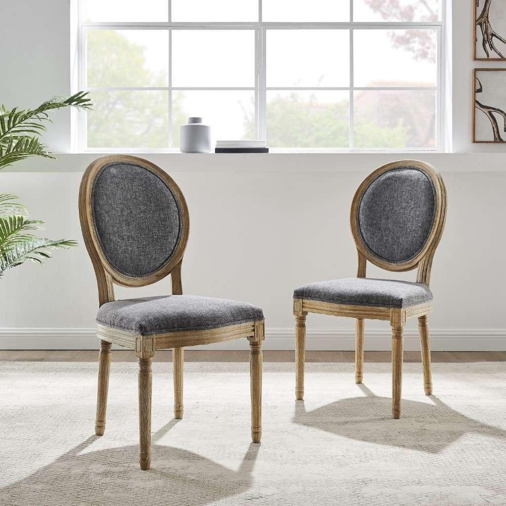 Linon Home Decor - Avalon Charcoal Oval Back Chair (Set of 2) - W03480C veiw 1