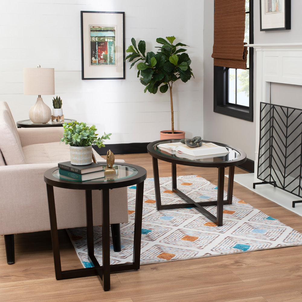 Linon Home Decor - Barnett 3pc Coffee and End Table Set, Umber - D1002LA23UMPC3 view 11