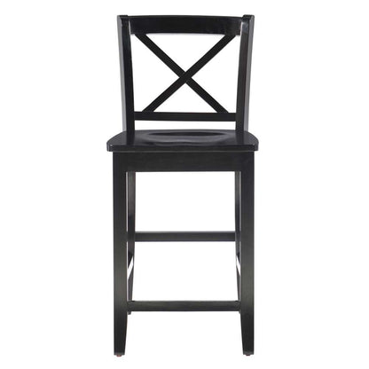 Linon Home Decor - Black 24 In X Back Counter Stool - 01709BLK-01-KD-U veiw 2