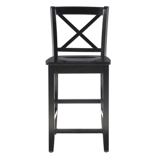 Linon Home Decor - Black 24 In X Back Counter Stool - 01709BLK-01-KD-U veiw 2