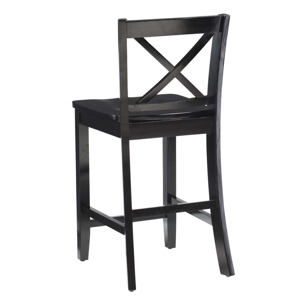 Linon Home Decor - Black 24 In X Back Counter Stool - 01709BLK-01-KD-U veiw 3