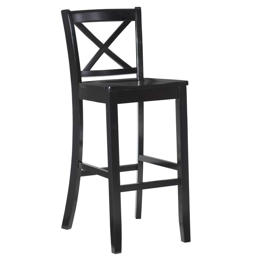 Linon Home Decor - Black 30 In X Back Bar Stool - 01710BLK-01-KD-U veiw 1