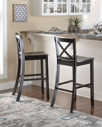 Linon Home Decor - Black 30 In X Back Bar Stool - 01710BLK-01-KD-U veiw 6