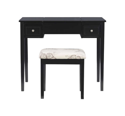 Linon Home Decor - Black Butterfly Vanity And Stool - 98135BLKX-01-KD-U veiw 2