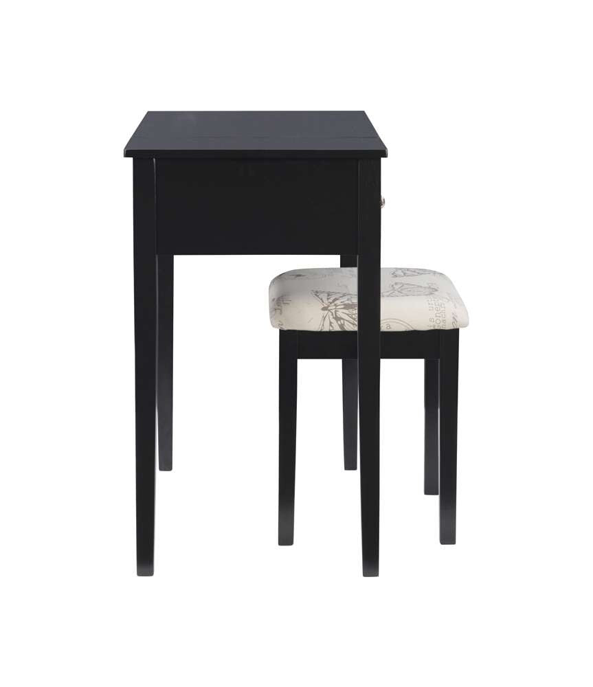 Linon Home Decor - Black Butterfly Vanity And Stool - 98135BLKX-01-KD-U veiw 3