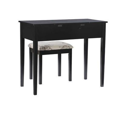Linon Home Decor - Black Butterfly Vanity And Stool - 98135BLKX-01-KD-U veiw 4