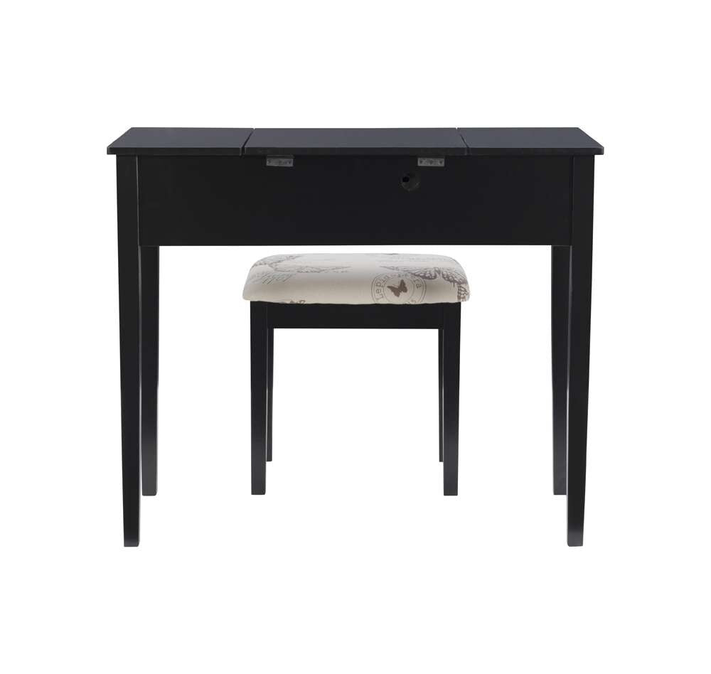 Linon Home Decor - Black Butterfly Vanity And Stool - 98135BLKX-01-KD-U veiw 5