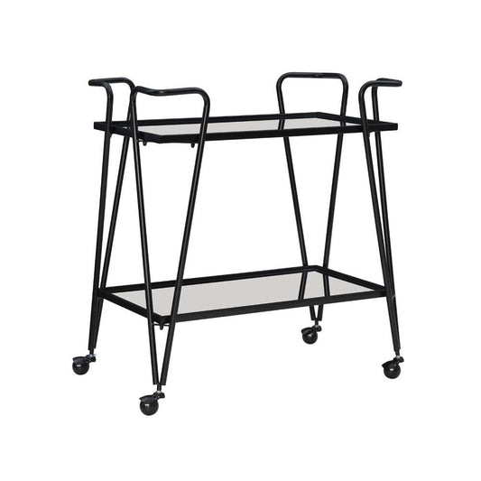 Linon Home Decor - Black Mid Century Bar Cart - KI108BLKKD01 veiw 1