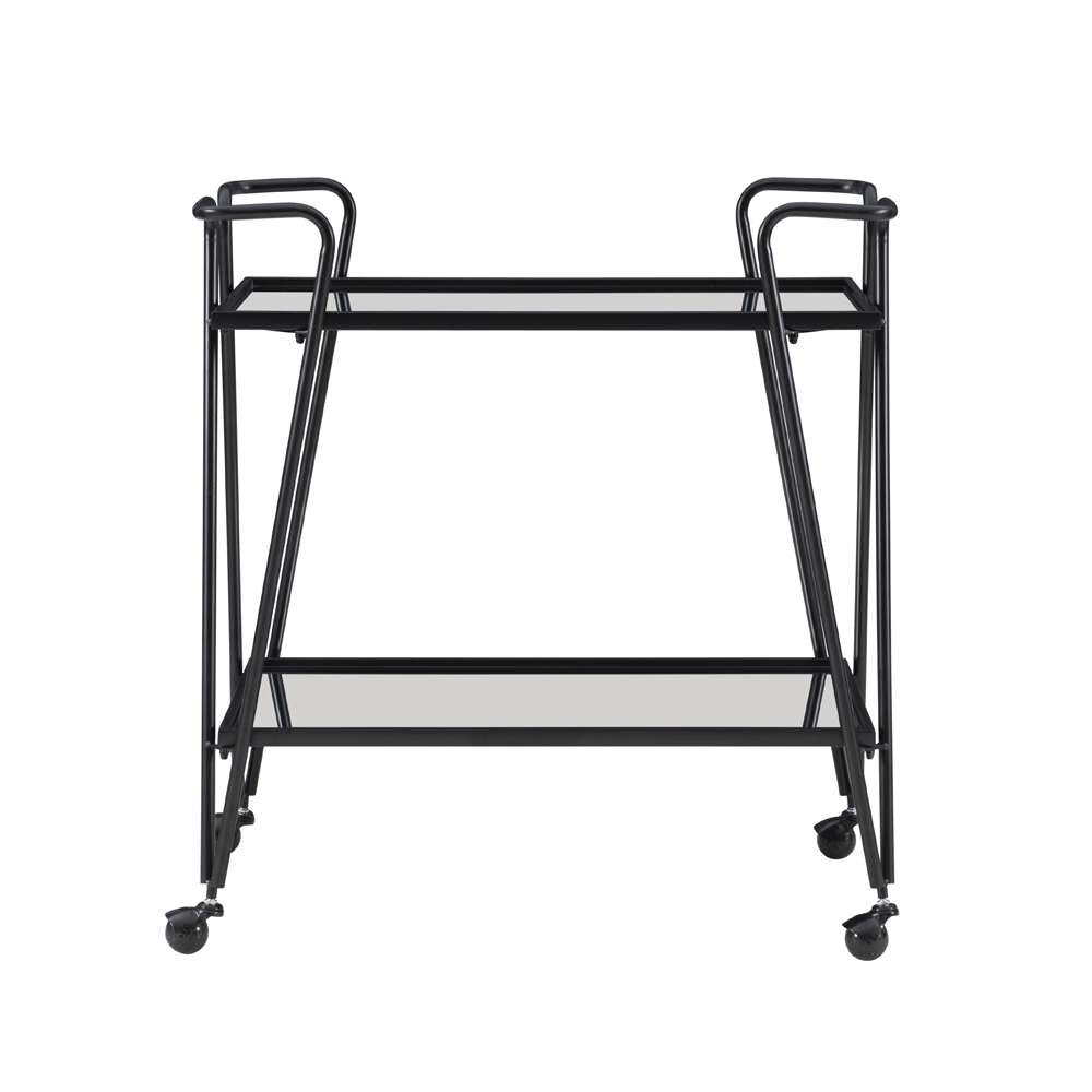 Linon Home Decor - Black Mid Century Bar Cart - KI108BLKKD01 veiw 2