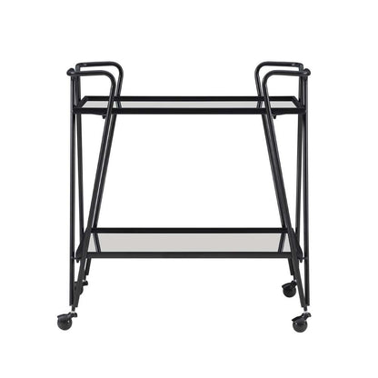 Linon Home Decor - Black Mid Century Bar Cart - KI108BLKKD01 veiw 2