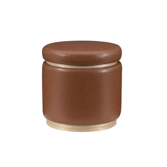 Linon Home Decor - Blanche Storage Ottoman Caramel Pu - ST011CARPU01ASU veiw 1