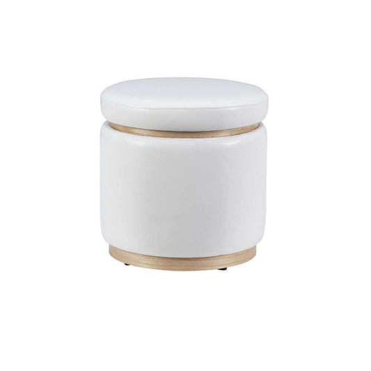 Linon Home Decor - Blanche Storage Ottoman White Pu - ST011WHTPU01ASU veiw 1