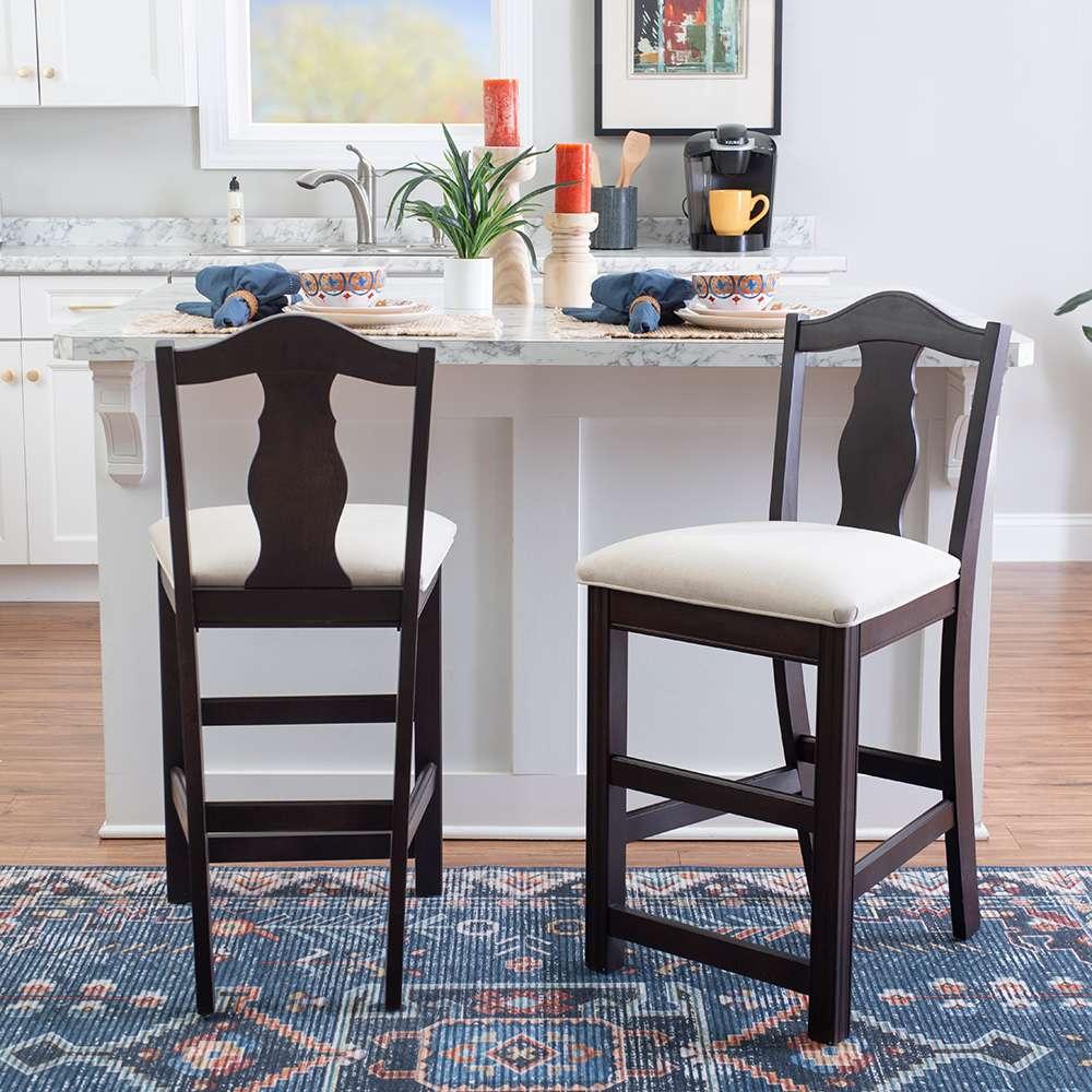 Linon Home Decor - Breland Counter Stool Dark Brown/Grey (Set of 2) - CS318BRN02ASU veiw 7