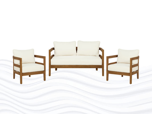 Linon Home Decor - Breton Outdoor Brown 4PC Set 2 Chair Loveseat Table - ODNH13BRN04U view 2