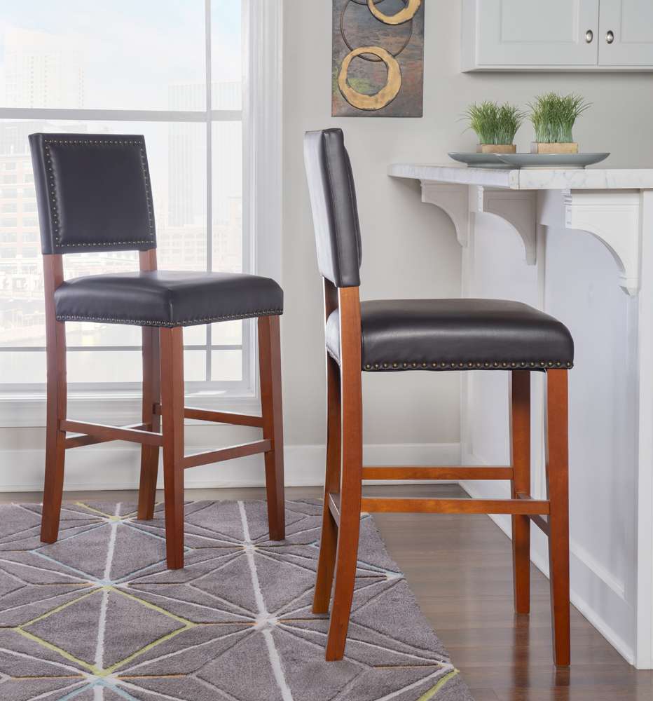 Linon Home Decor - Brook Bar Stool Black - 0233BLK01U veiw 5