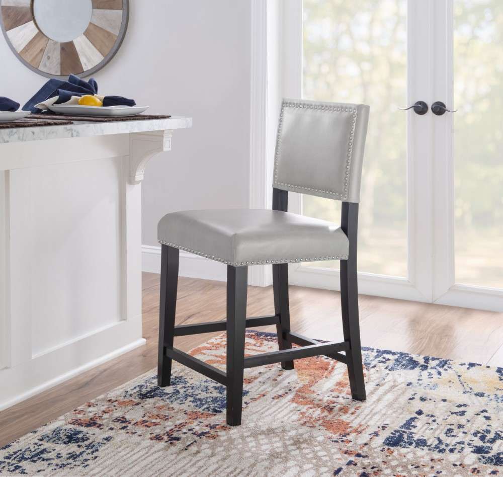 Linon Home Decor - Brook Dove Gray Counter Stool - CS014GRY01U veiw 5