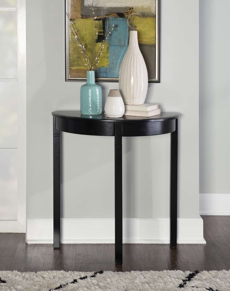 Linon Home Decor - Camden Demi Lune Console Table - 64026BLKCHY01KDU veiw 6