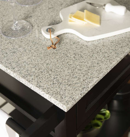 Linon Home Decor - Cameron Kitchen Cart With Granite Top - 464809BLK01U veiw 3