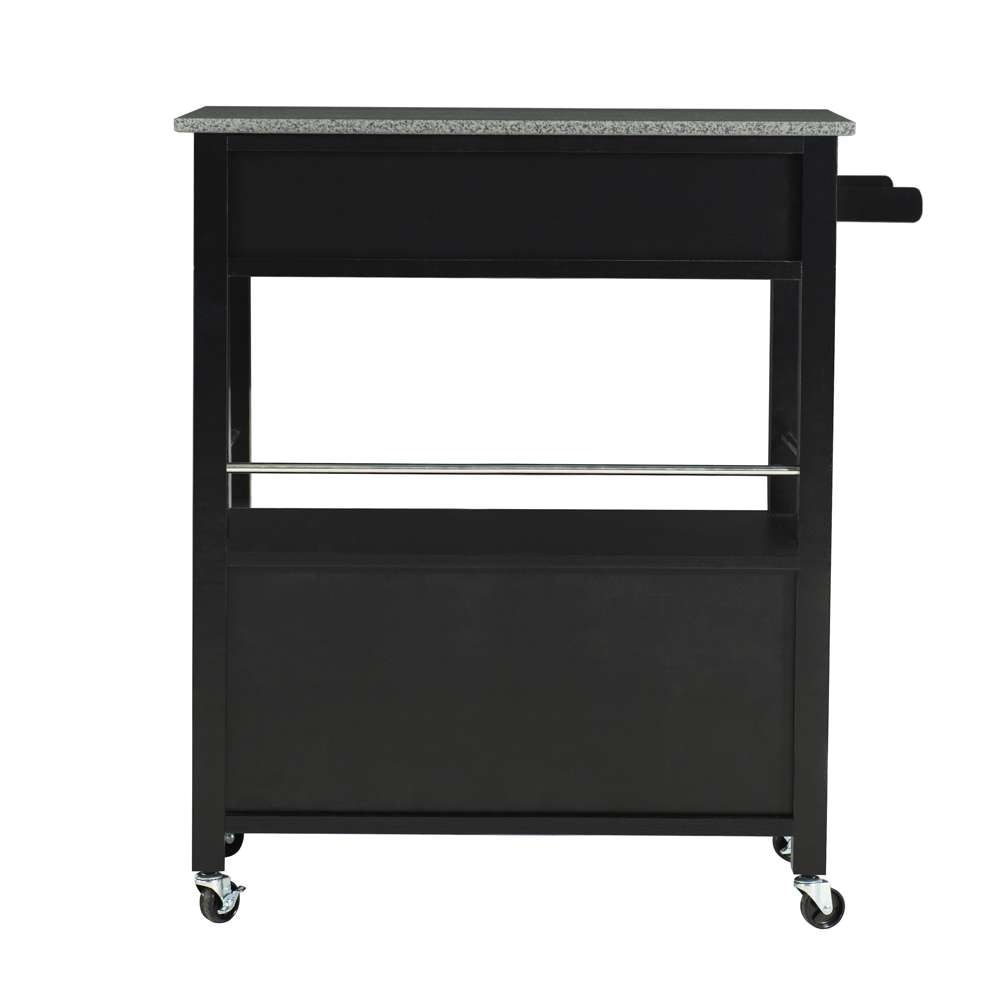 Linon Home Decor - Cameron Kitchen Cart With Granite Top - 464809BLK01U veiw 6