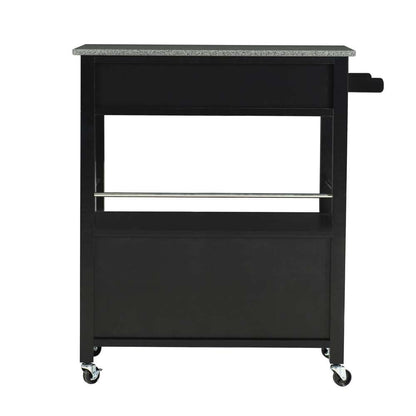 Linon Home Decor - Cameron Kitchen Cart With Granite Top - 464809BLK01U veiw 6