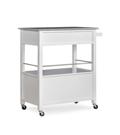 Linon Home Decor - Cameron White Kitchen Cart With Granite Top - 464809WHT01U veiw 2