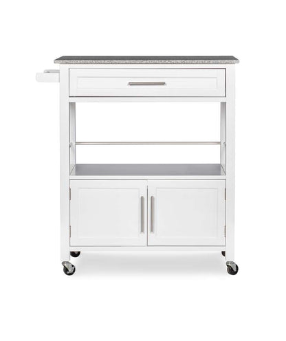 Linon Home Decor - Cameron White Kitchen Cart With Granite Top - 464809WHT01U veiw 6