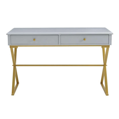 Linon Home Decor - Campaign 2 Drawer Desk, Grey - AC130DESKGRY veiw 5