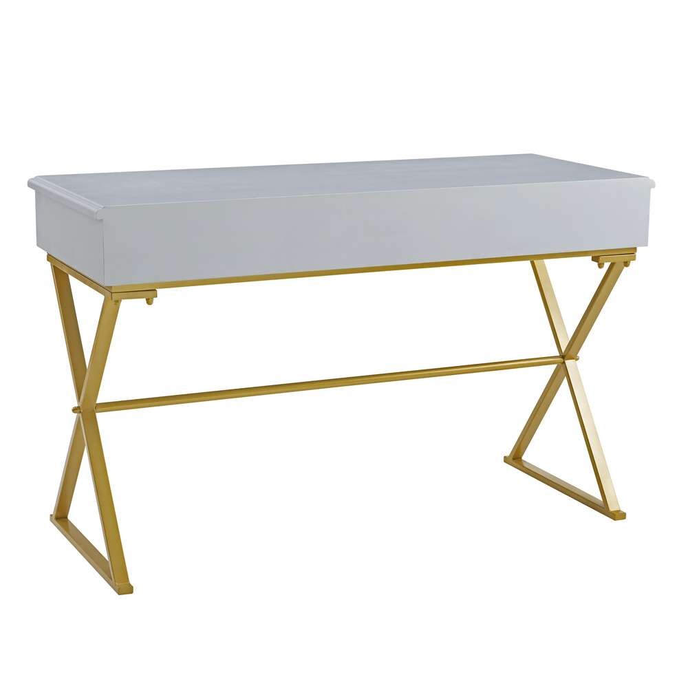 Linon Home Decor - Campaign 2 Drawer Desk, Grey - AC130DESKGRY veiw 6