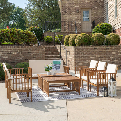 Linon Home Decor - Caneel 8PC Outdoor Chat Set, Natural/Beige - ODNH080TK8PCSET view 11