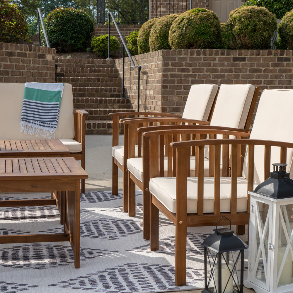Linon Home Decor - Caneel 8PC Outdoor Chat Set, Natural/Beige - ODNH080TK8PCSET view 9