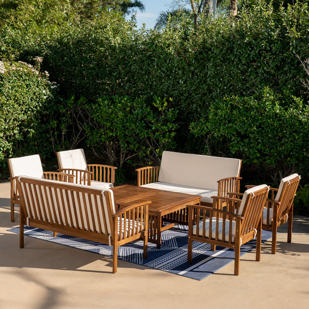 Linon Home Decor - Caneel 8PC Outdoor Chat Set, Natural/Beige - ODNH080TK8PCSET view 10