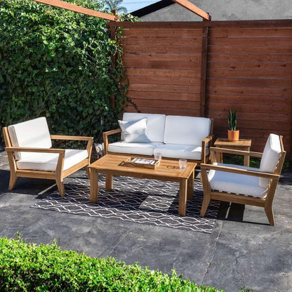 Linon Home Decor - Carenen 5pc Outdoor Set, Teak - ODCP061TKSET5PC view 2